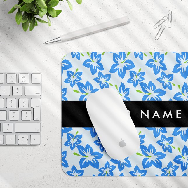 Mousepad Hibisco Azul, Flores Azuis, Seu Nome (Criador carregado)
