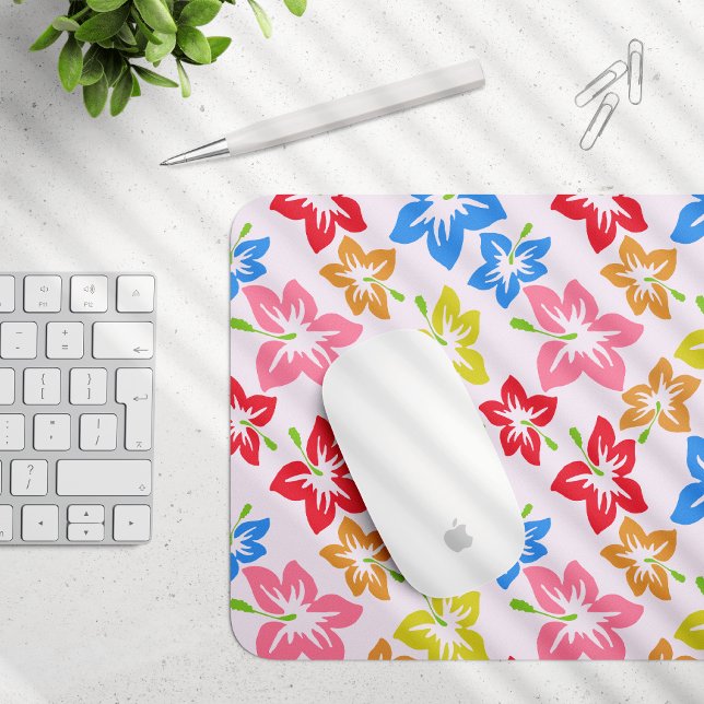 Mousepad Hibisco Colorido, Padrão De Flores (Criador carregado)