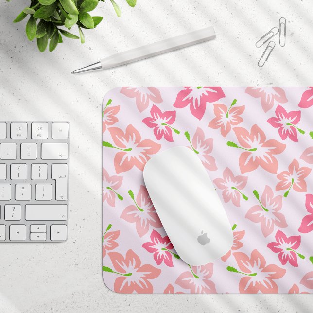 Mousepad Hibisco Rosa, Flores Rosa, Padrão De Flores (Criador carregado)