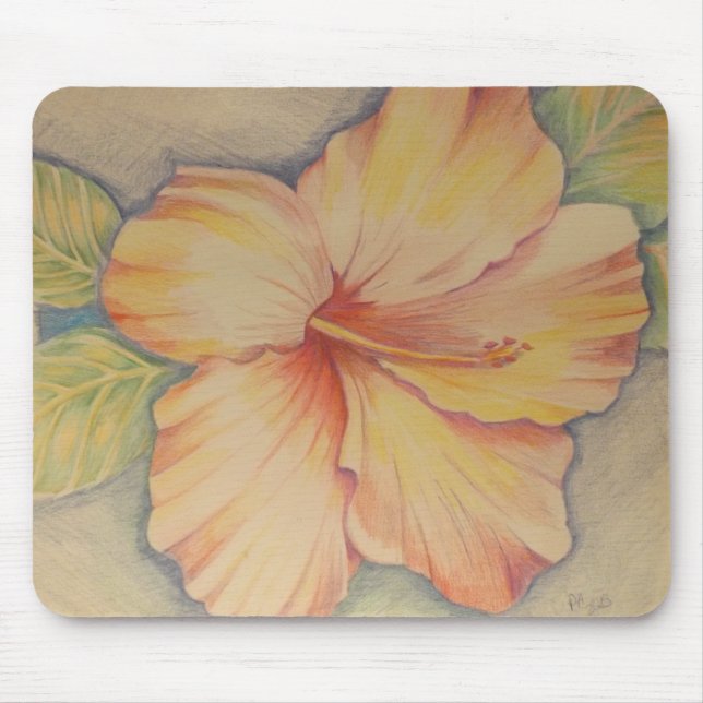 Mousepad hibiscus cor-de-rosa (Frente)