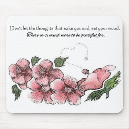 Mousepad Hibiscus cor-de-rosa bonito com citações