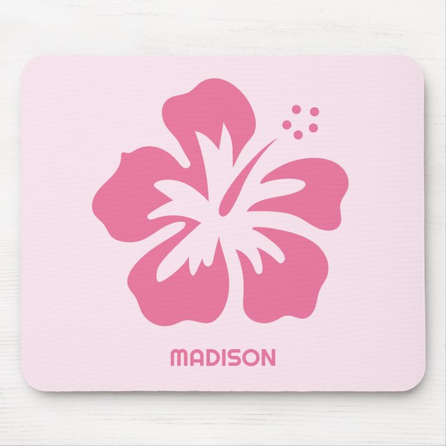 Mousepad Hibiscus de nome personalizado (Frente)