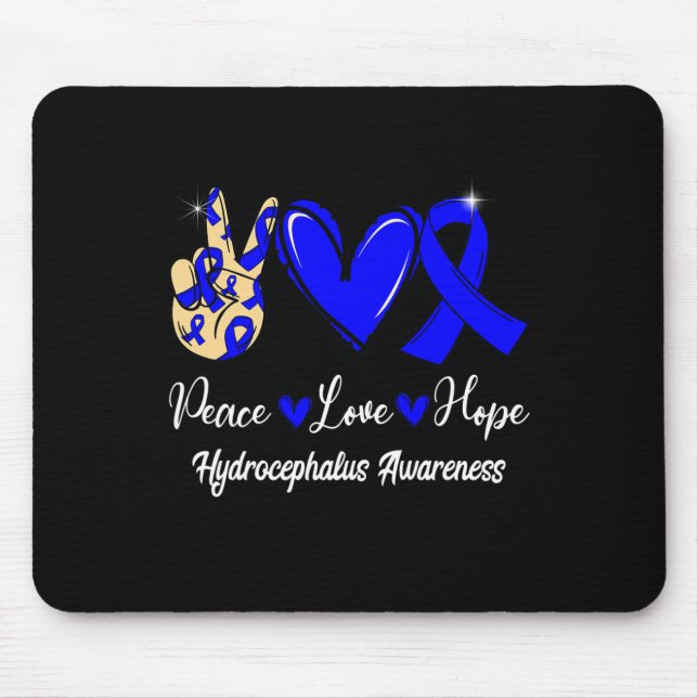 Mousepad Hidrocefalia Consciência Paz Amor Esperança Azul (Frente)