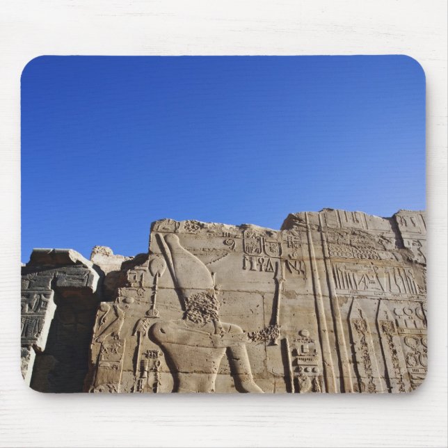 Mousepad Hieróglifos antigos na parede, Templo de Karnak, (Frente)