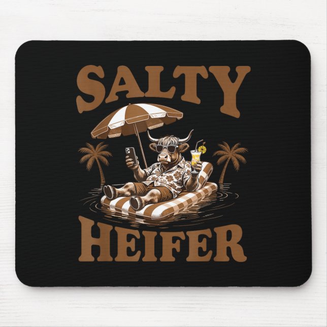 Mousepad Highland Cow Lovers Salty Heifer Trocal For Women  (Frente)