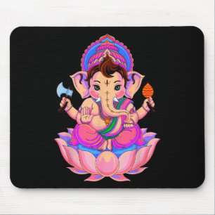 Mousepad Hindu Ganesha Puja Elefante Deus Índia Meditação Y
