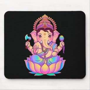 Mousepad Hindu Ganesha Puja Elefante Deus Índia Meditação Y