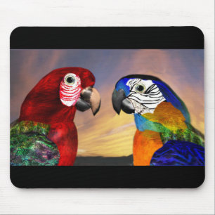 MOUSEPAD HIPER PARROTS/ARA VERMELHO E AZUL