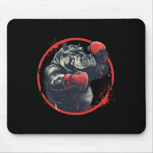 Mousepad Hipopótamo Boxeador Com Luvas de Boxe Kickboxing B