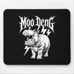 Mousepad Hipopótamo Moo Deng Bebê Fofo Death Metal