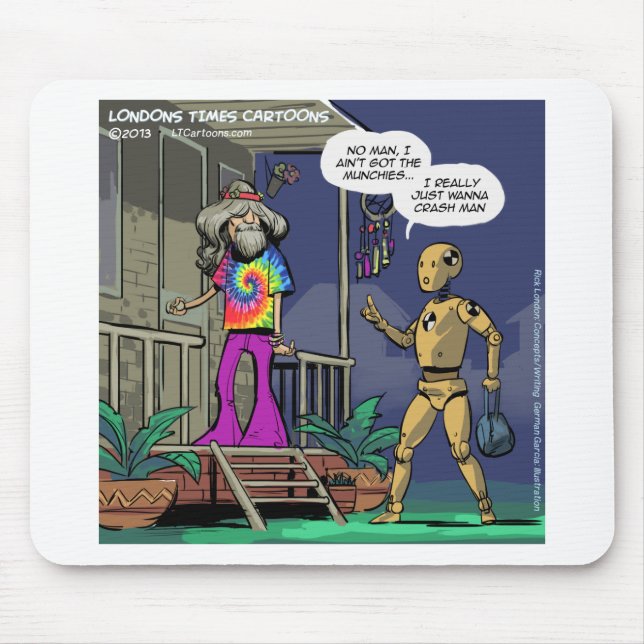 Mousepad Hippie do Teste de Colisão Engraçado (Frente)