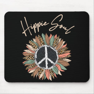Mousepad Hippie Soul Sinal de Paz Girassol