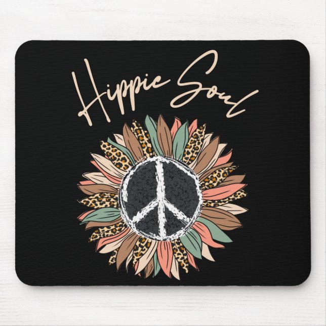 Mousepad Hippie Soul Sinal de Paz Girassol (Frente)
