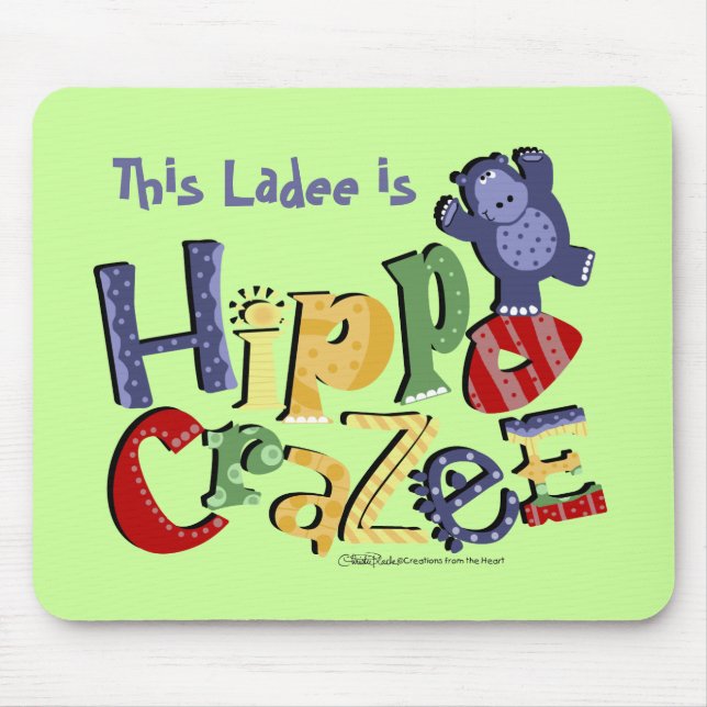 Mousepad Hippo Crazee (em cores claras) (Frente)