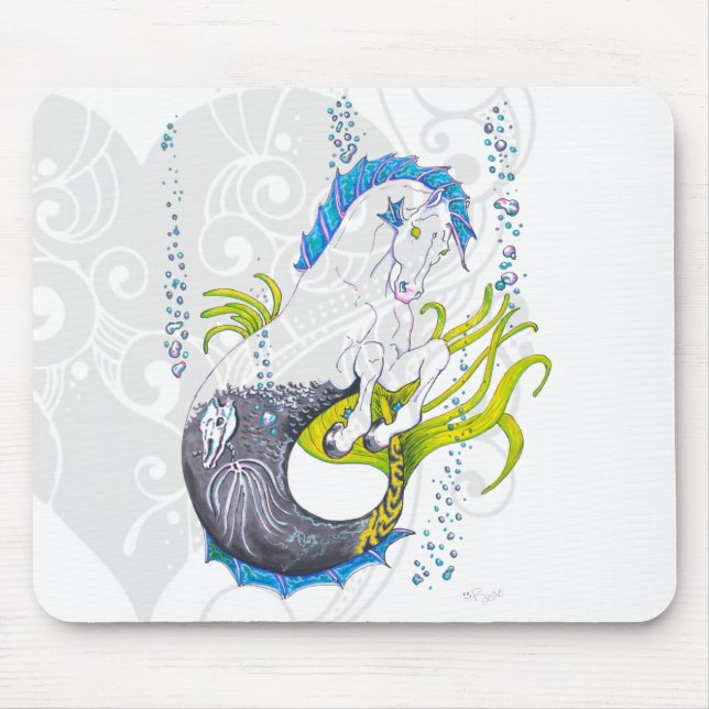 Mousepad Hippocampus (crânio) com coração de cinza (Frente)