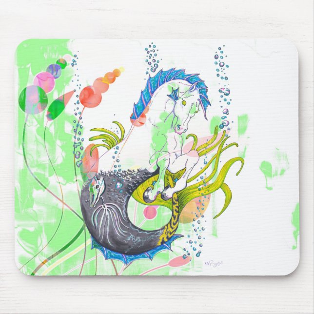 Mousepad Hippocampus (crânio) debaixo do mar (Frente)