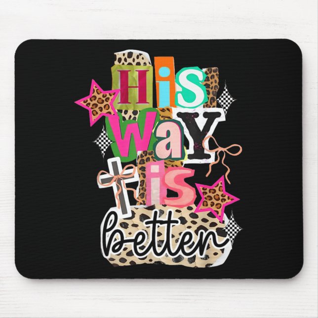 Mousepad His Way Is Better Leopard Christian Jesus Bible Ve (Frente)
