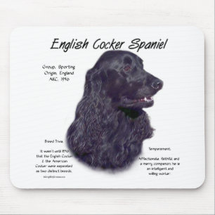 Mousepad História de Espanhol de Cocker em Inglês Negro