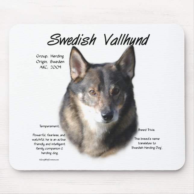 Mousepad História do Vallhund Sueco (Frente)