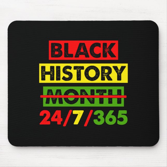 Mousepad História Negra 24 7 365 África Mapa Orgulho Afro W (Frente)