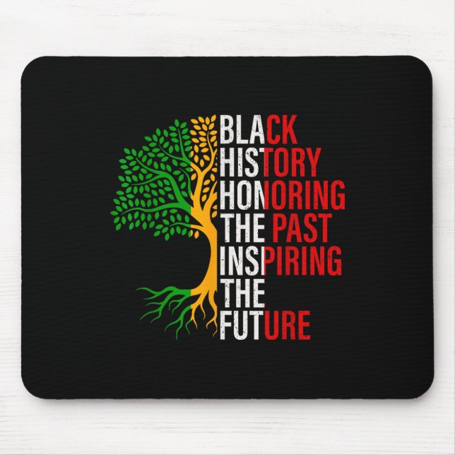 Mousepad História Negra de Árvore Negra É Histo Americano (Frente)