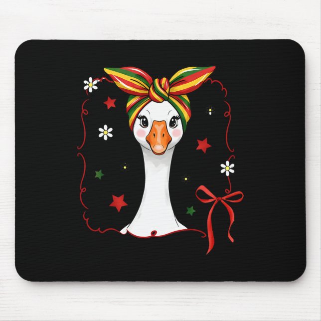 Mousepad História Negra Juneteenth Ganso Coquete Laço Ndana (Frente)