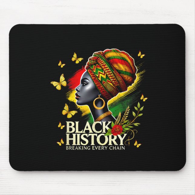 Mousepad História Negra Mulheres Mês História Negra Quebran (Frente)