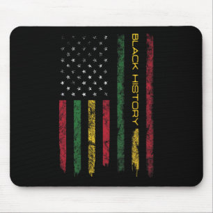 Mousepad História Negra na Bandeira dos EUA 4 de Julho Afro