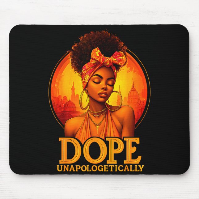 Mousepad História Negra sem Desculpas Afro Melanina Menina  (Frente)