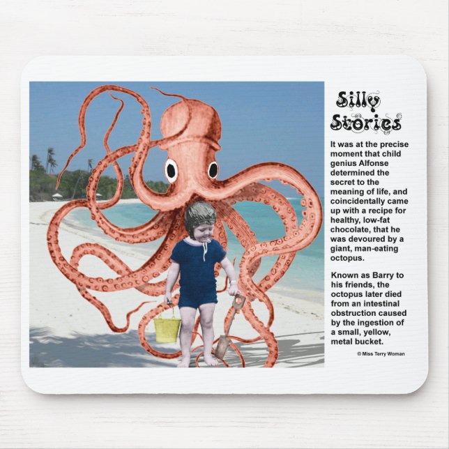 Mousepad Histórias de bobo: Pad do Mouse Octopus Comedor de (Frente)