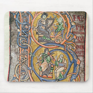 Mousepad Historiated rubrica "B" que descreve o rei David