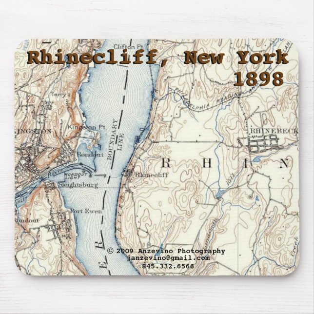 Mousepad histórico do mapa de Rhinecliff (Frente)