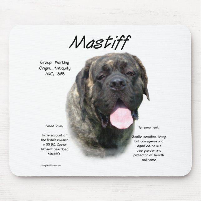 Mousepad Histórico do Mastiff de Brindle (Frente)
