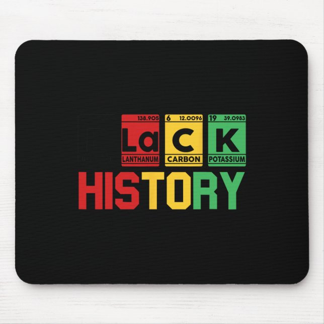 Mousepad Histórico Negro Mês Mesa de Elemento Periódico Afr (Frente)