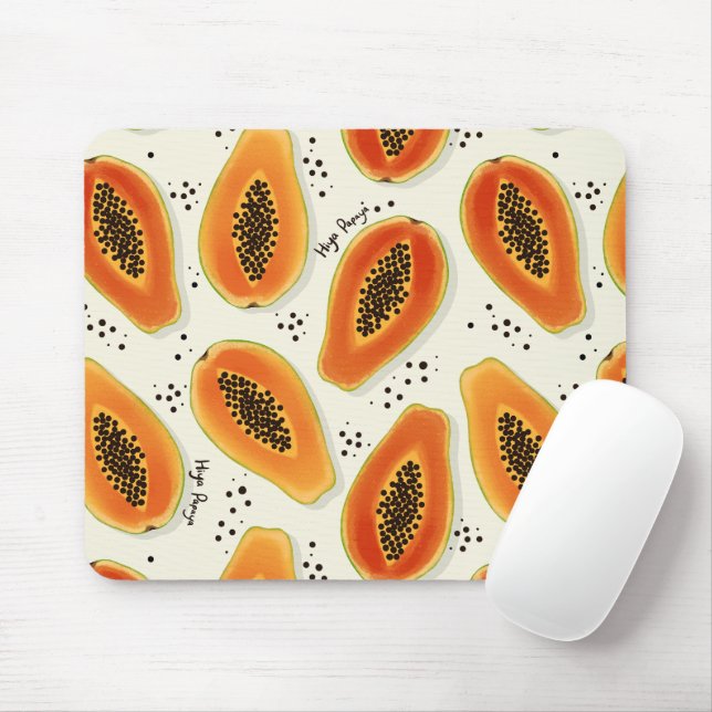 Mousepad Hiya Papaya Pattern (Com mouse)