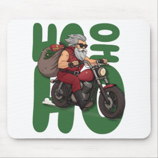 Mousepad Ho Ho Ho Santa Biker