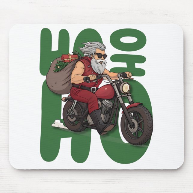 Mousepad Ho Ho Ho Santa Biker (Frente)