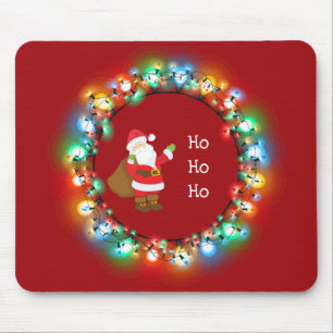 Mousepad Ho Ho Papai Noel às Luzes de Natal Personalizado