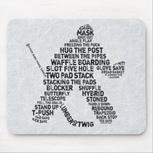 Mousepad Hockey Netminder Word Art Mousemat