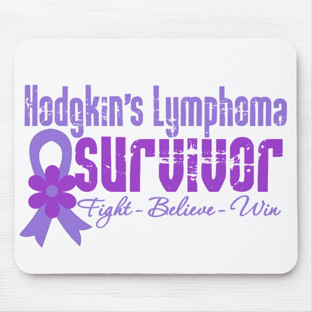 Mousepad Hodgkins Linfoma Survivente Flower Ribbon (Frente)