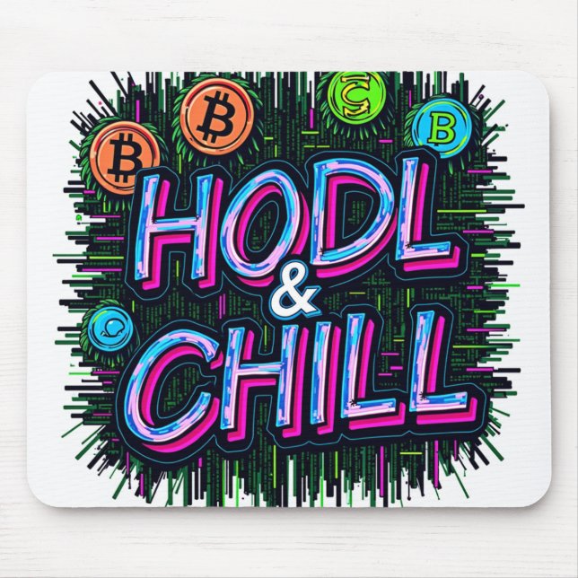 Mousepad HODL e refrigeração - Ande o 🚀 de Onda Crypto" (Frente)