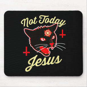 Mousepad Hoje Jesus Cristo Satã Gato Morte Cruzada Vintagem