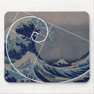 Mousepad Hokusai encontra Fibonacci, relação dourada