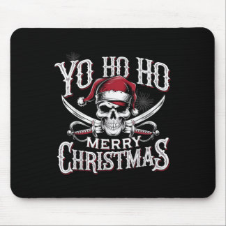 Mousepad Holiday Pirate Yo Ho Ho Merry Christmas Santa Hat 