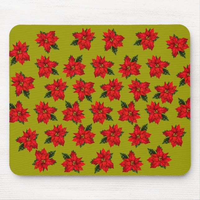 Mousepad Holiday Poinsettias (Frente)