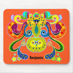 Mousepad holiES - vaca sagrada feliz abstrata + suas ideias