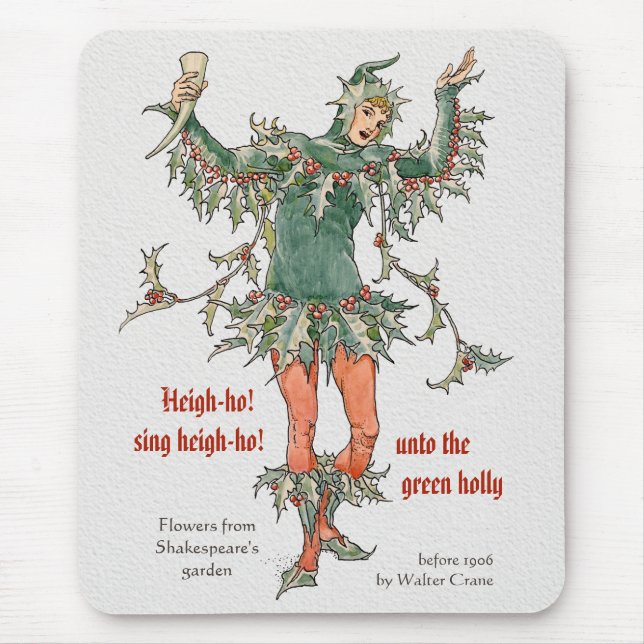 Mousepad Holly man Walter Crane Flowers de Shakespeare (Frente)