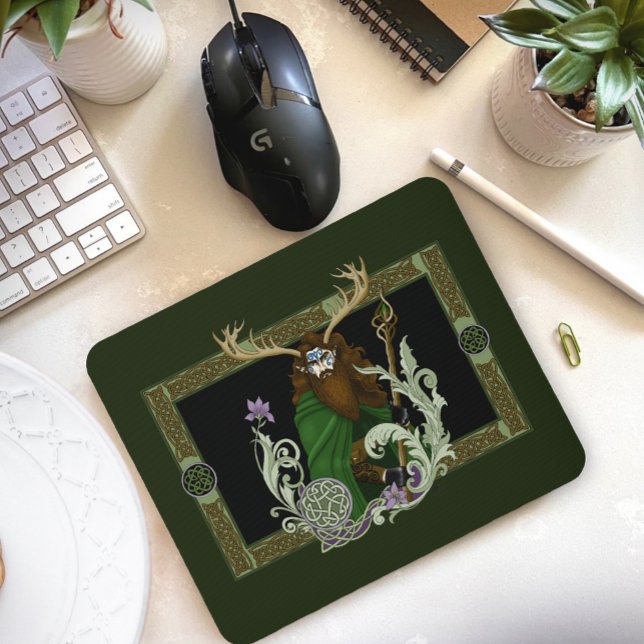 Mousepad Homem Antílope Céltico Verde (Criador carregado)