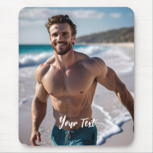Mousepad Homem bonito em uma praia