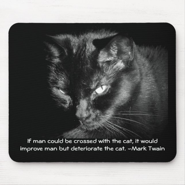 Mousepad Homem cruzado com gato? Mark Twain (Frente)